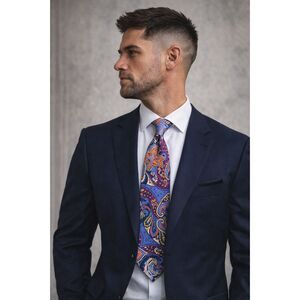 Polo by Ralph Lauren Italian Silk Tie – Paisley – Purple Blue Orange